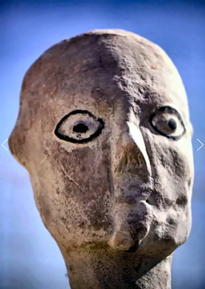 Stone: Limestone and basalt, cut away until a face is left.